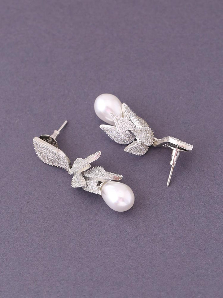 Silver Amiri  Zirconia Danglers