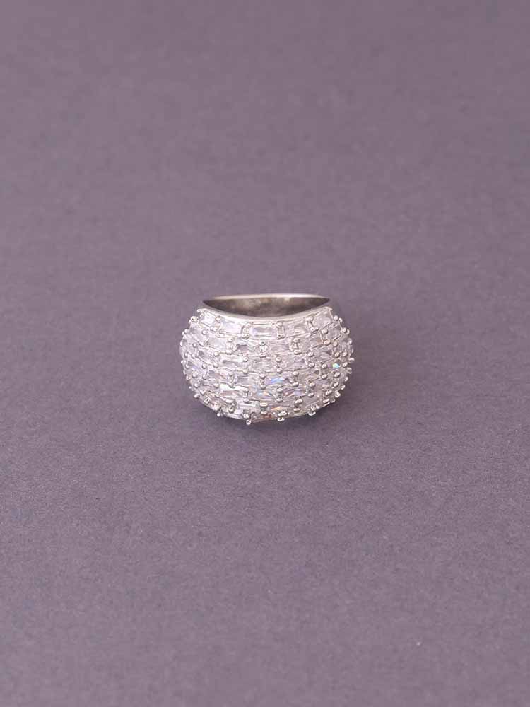 Silver Bailey Zirconia Ring