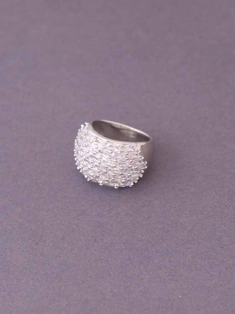 Silver Bailey Zirconia Ring