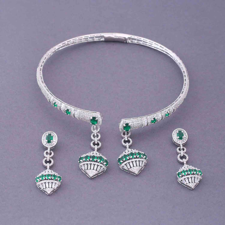 Silver Angellia Hasli Zirconia Jewellery Set