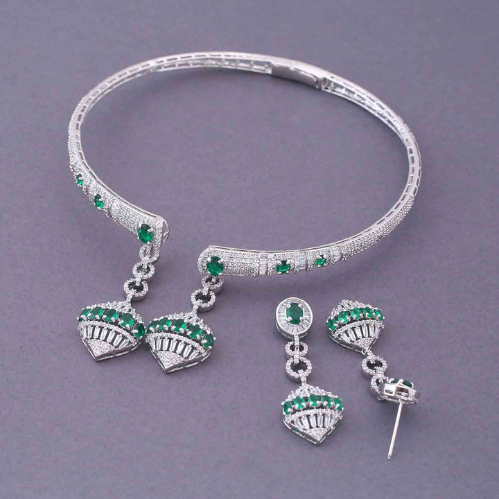 Silver Angellia Hasli Zirconia Jewellery Set