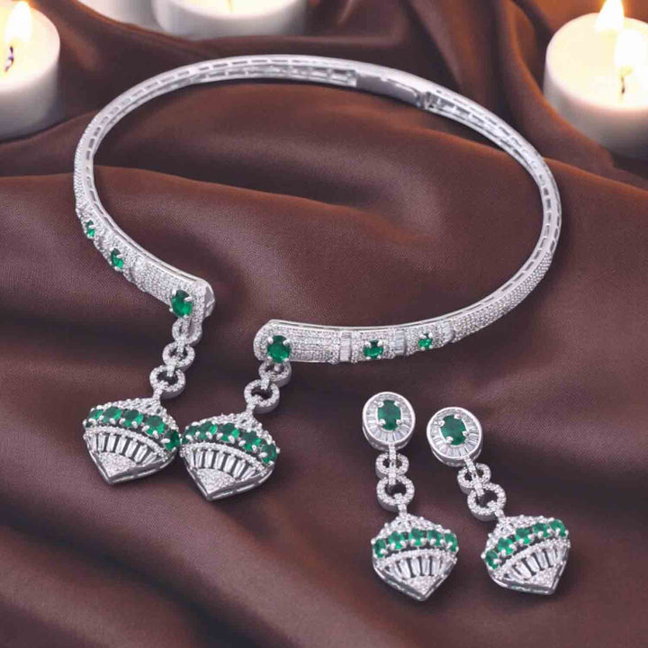 Silver Angellia Hasli Zirconia Jewellery Set