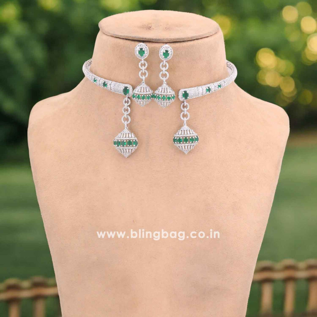 Silver Angellia Hasli Zirconia Jewellery Set