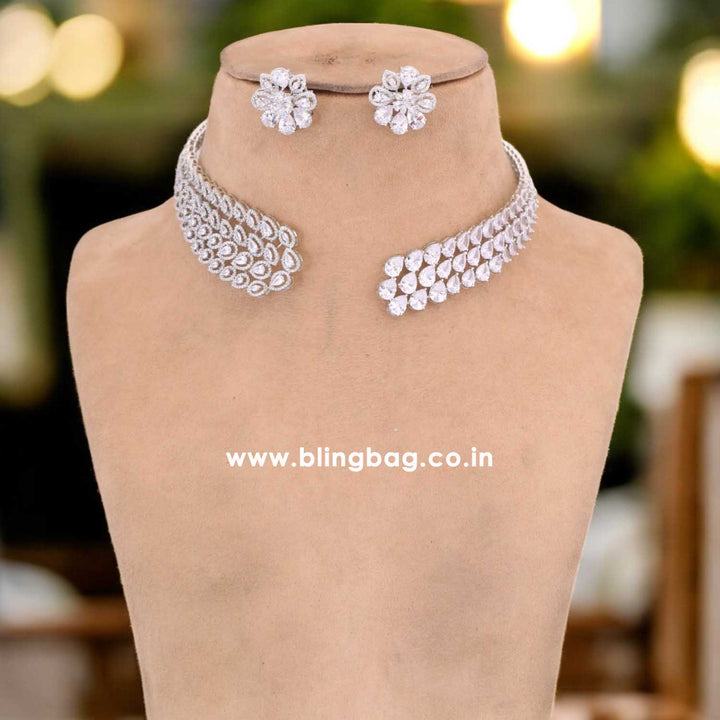 Silver Anison Hasli Zirconia Jewellery Set