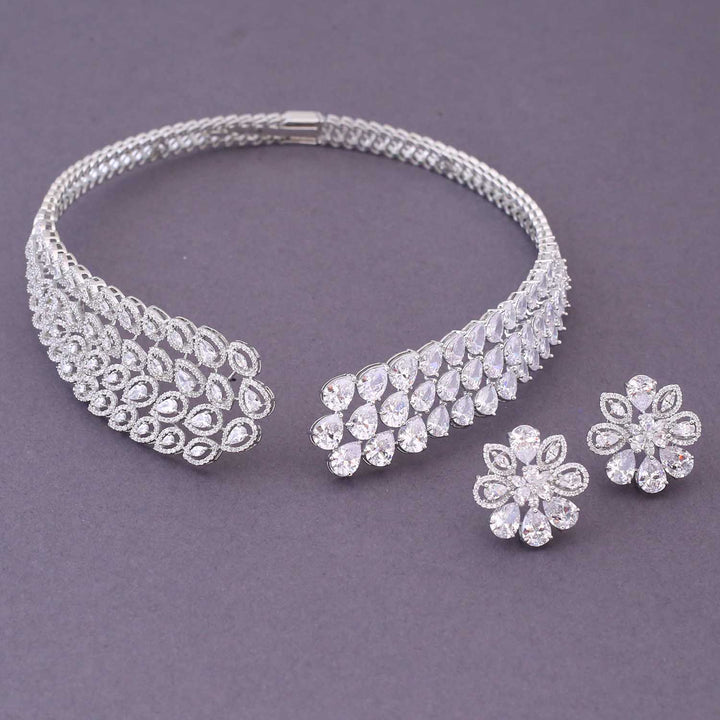Silver Anison Hasli Zirconia Jewellery Set