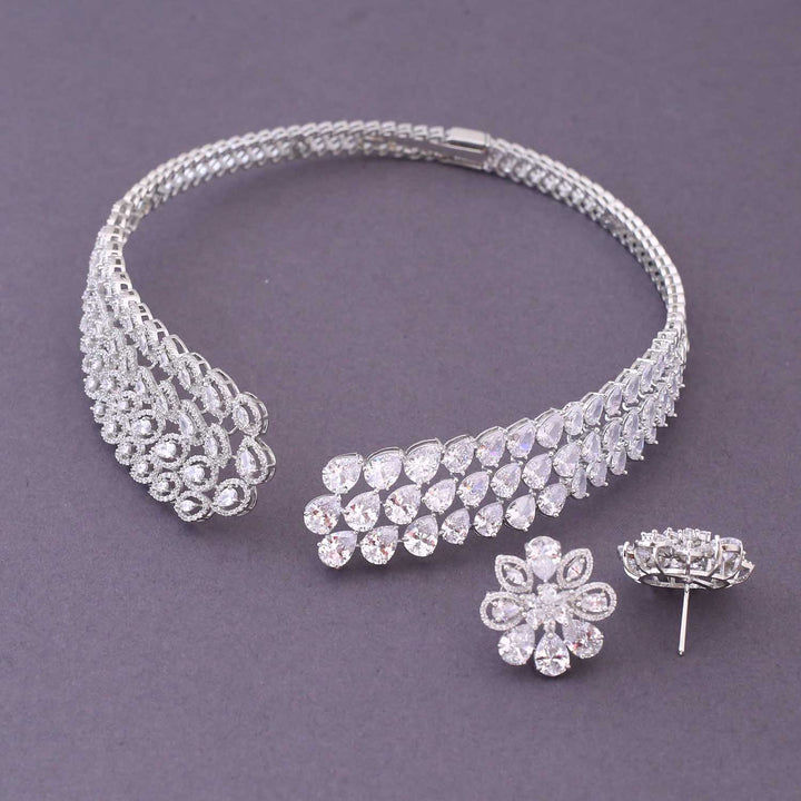 Silver Anison Hasli Zirconia Jewellery Set