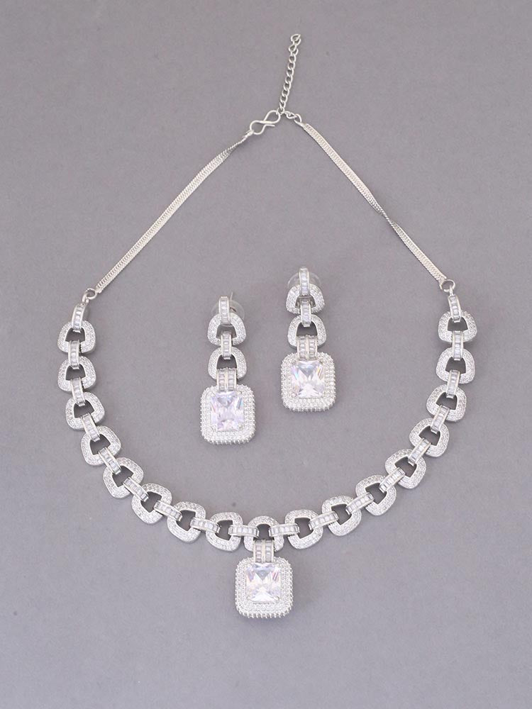 Silver Ashley Zirconia Jewellery Set