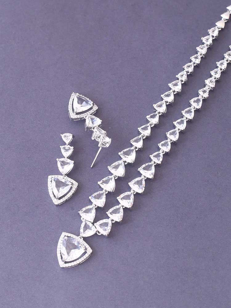 Silver Bertina Zirconia Jewellery Set