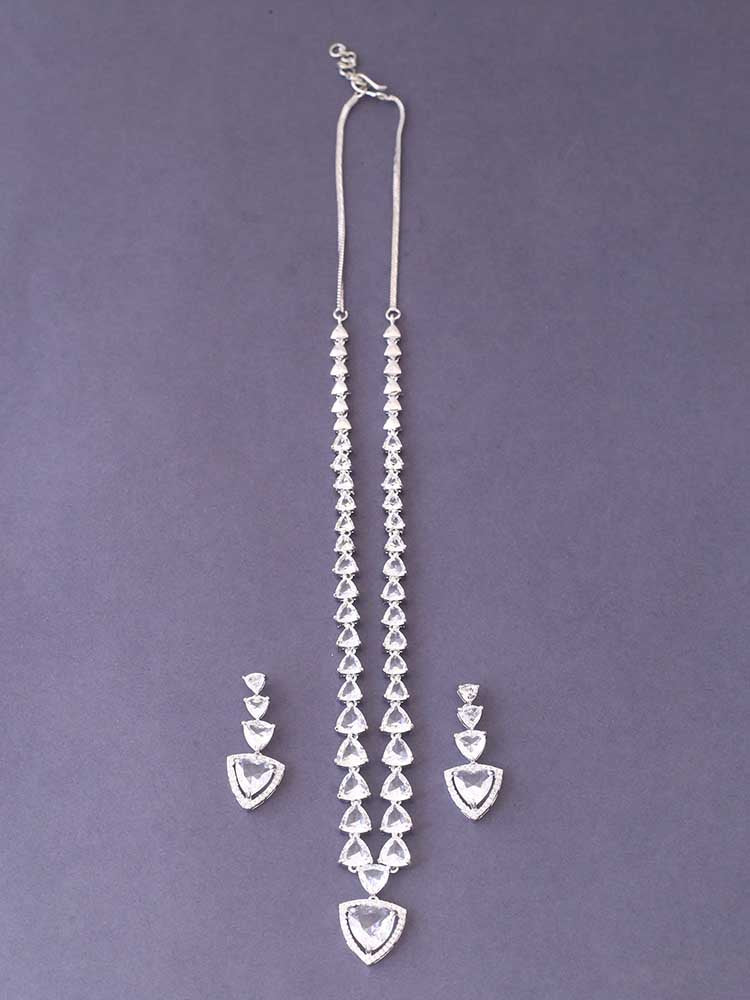 Silver Bertina Zirconia Jewellery Set