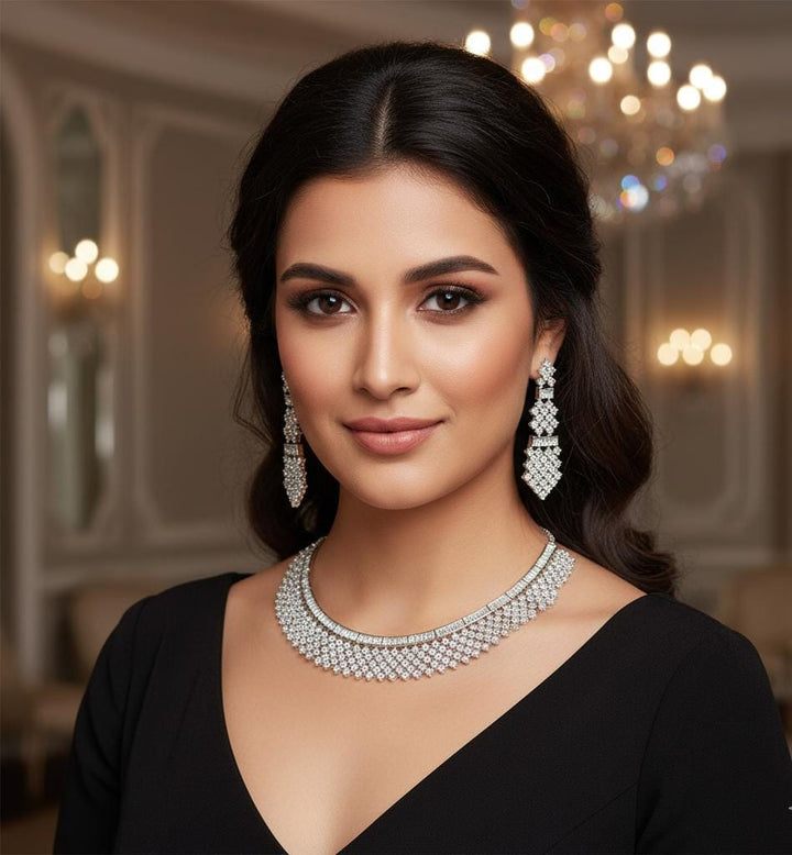 Silver Bexli Hasli Zirconia Jewellery Set