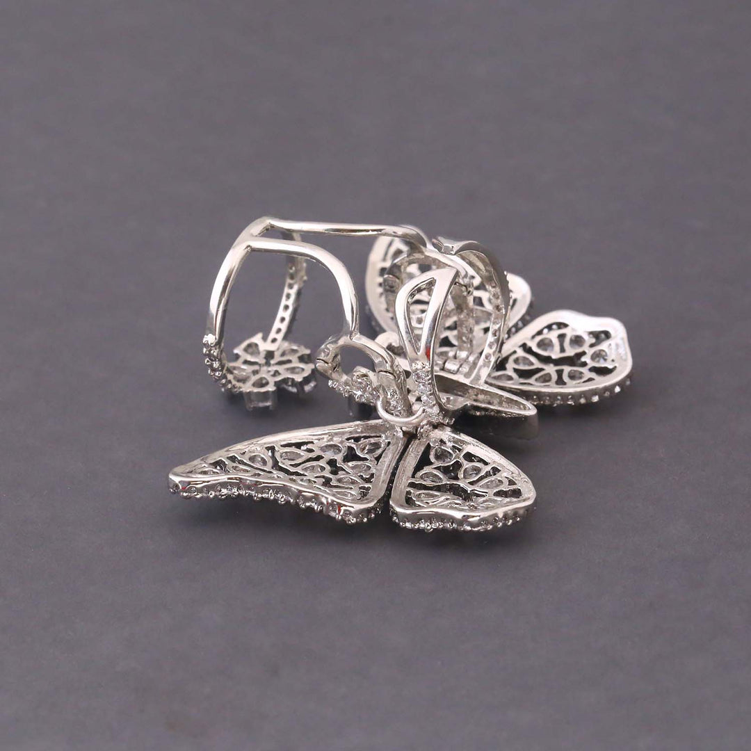 Silver Butterfly Zirconia Ring