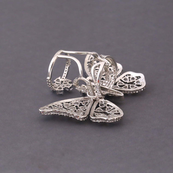 Silver Butterfly Zirconia Ring