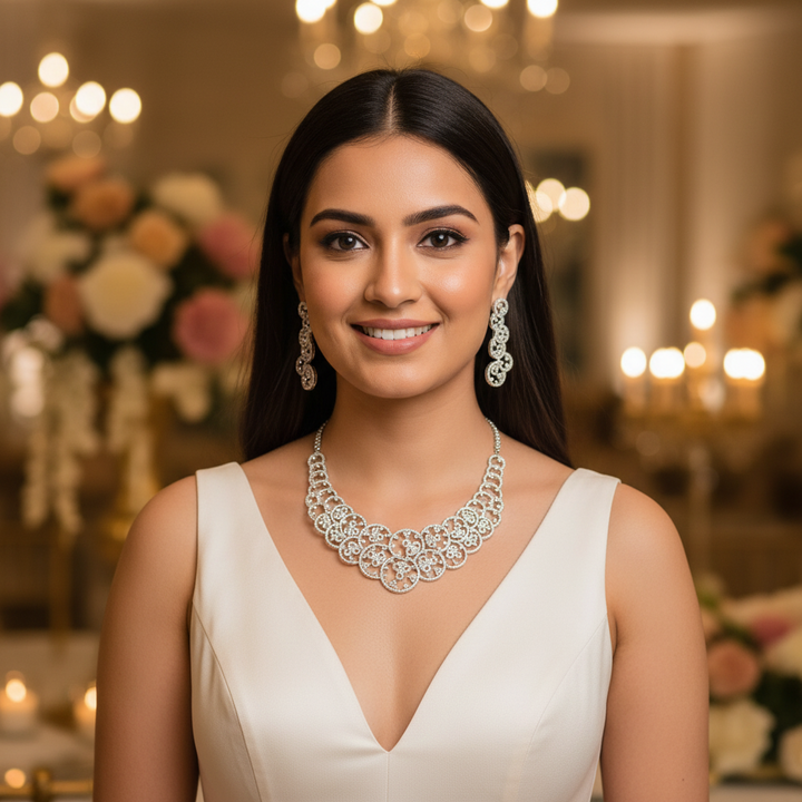 Silver Capri Zirconia Jewellery Set