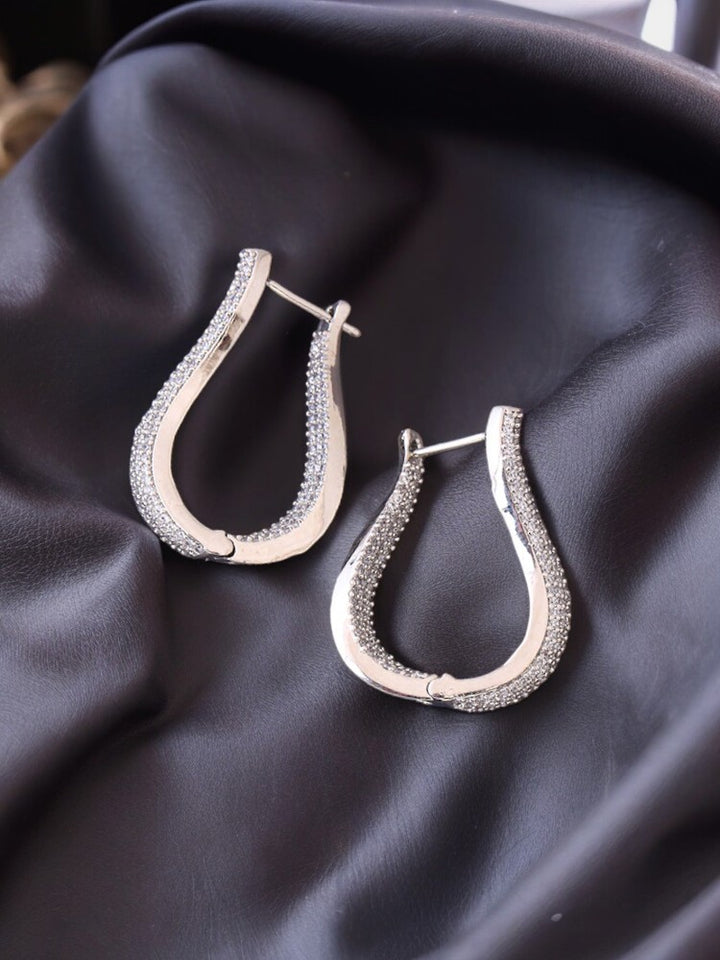 Silver Cassandra Zirconia Hoops