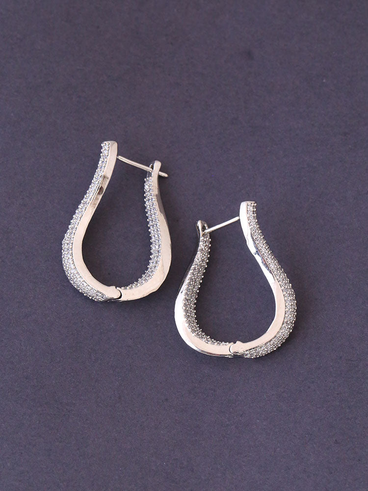 Silver Cassandra Zirconia Hoops