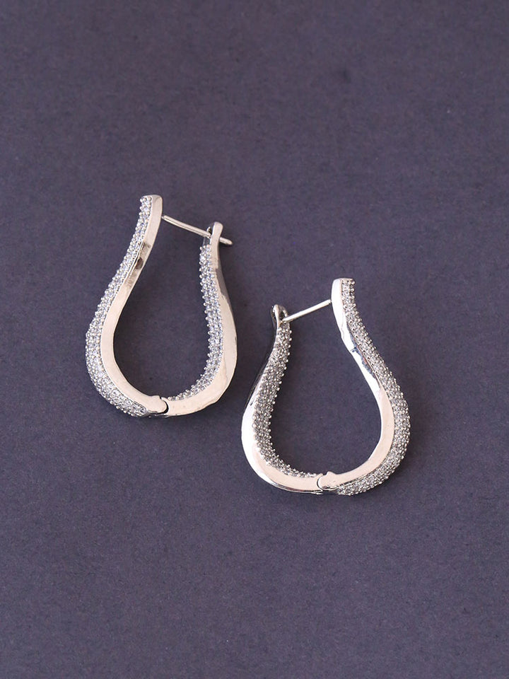 Silver Cassandra Zirconia Hoops