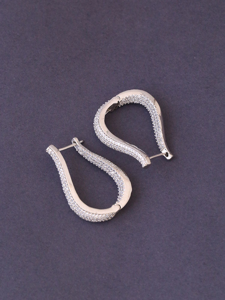 Silver Cassandra Zirconia Hoops