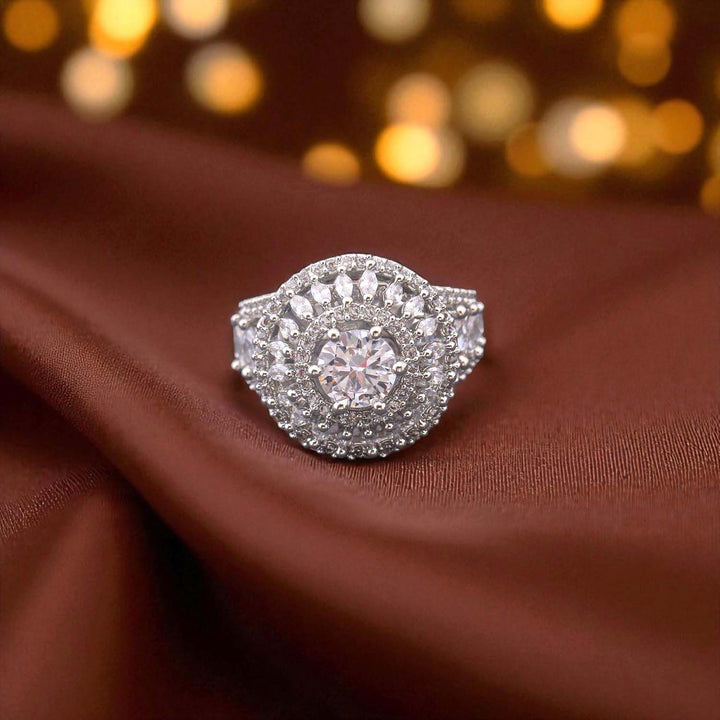 Silver Cate Zirconia Ring