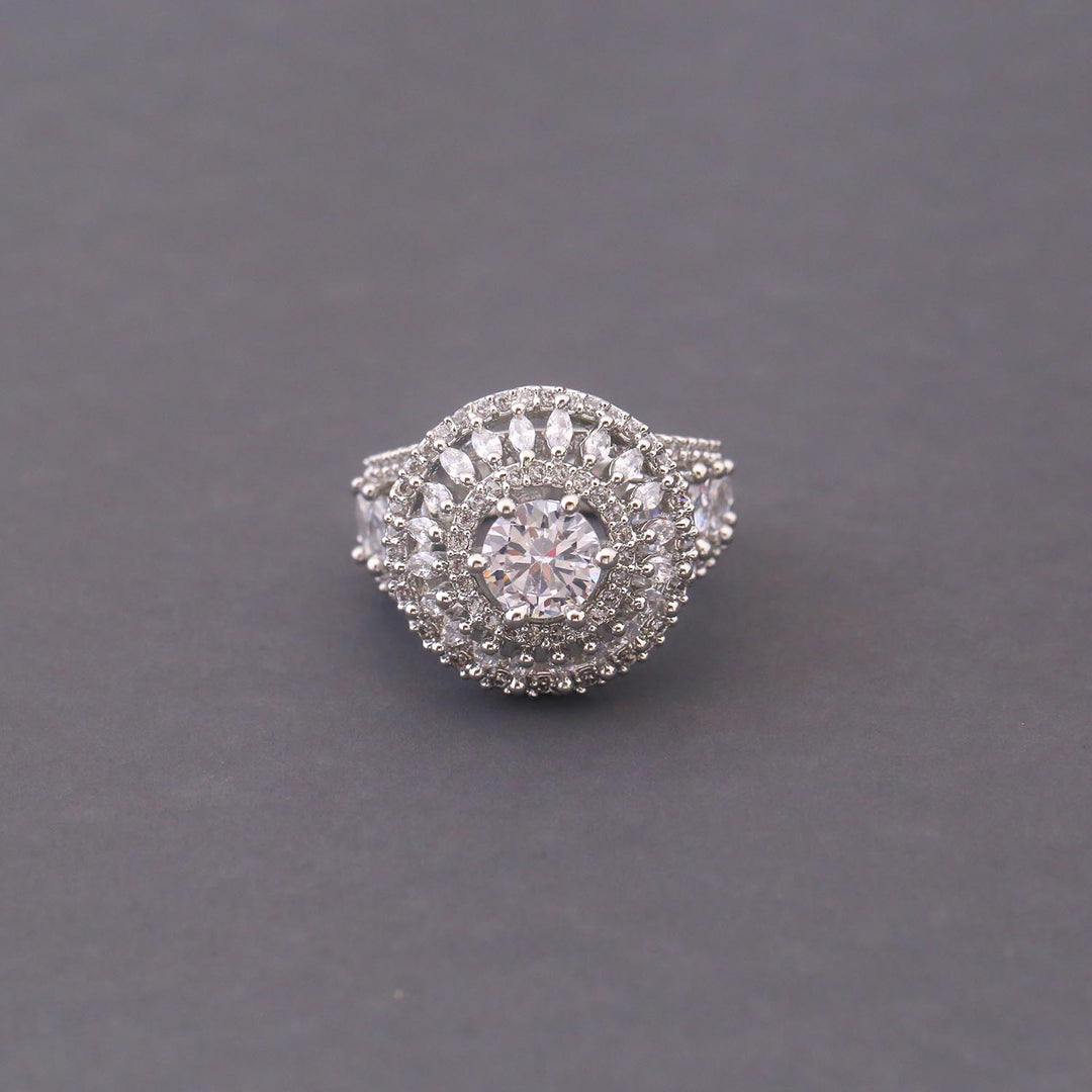 Silver Cate Zirconia Ring