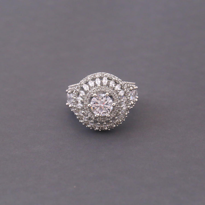 Silver Cate Zirconia Ring