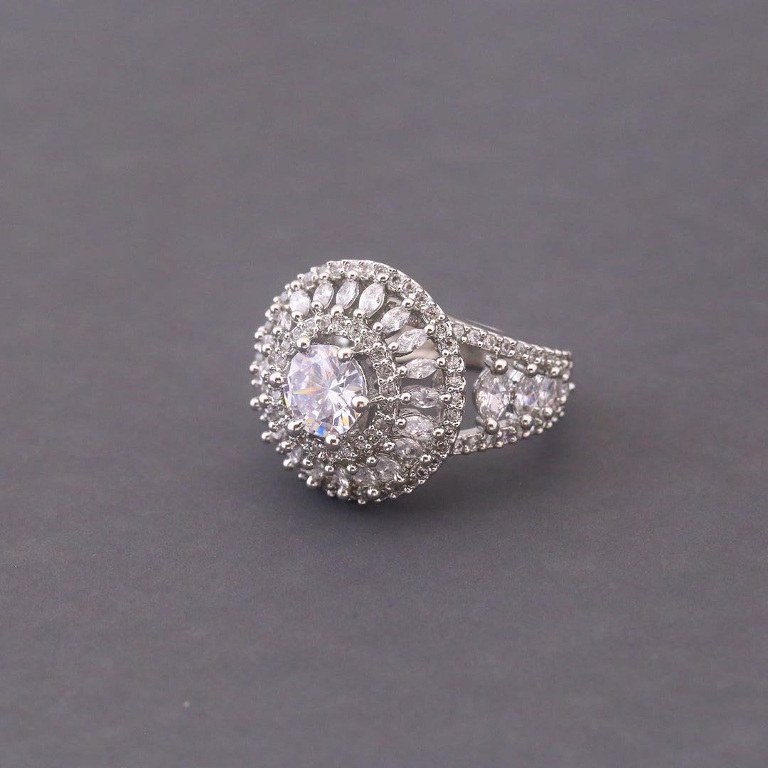 Silver Cate Zirconia Ring