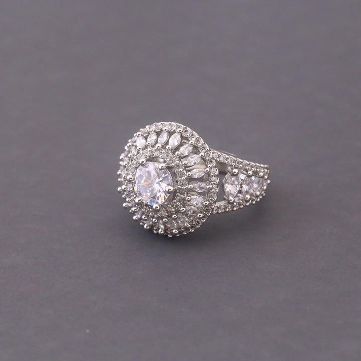 Silver Cate Zirconia Ring