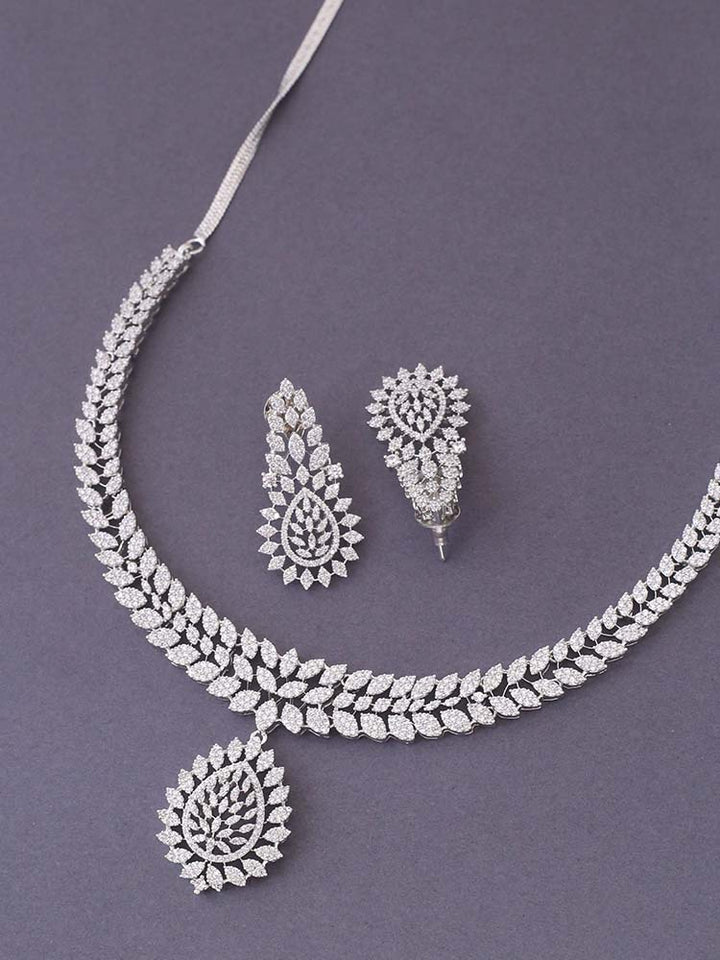 Silver Charna Zirconia Jewellery Set