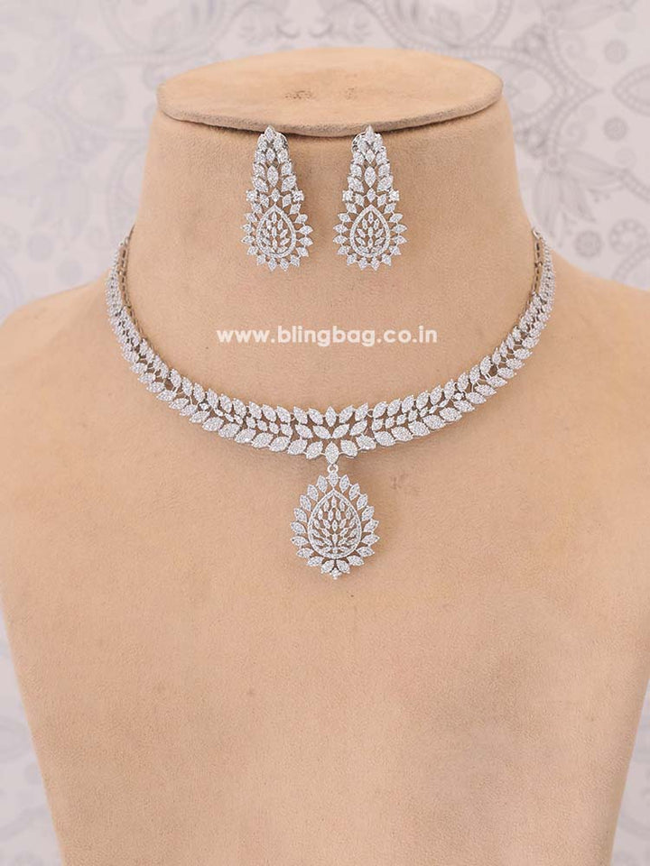 Silver Charna Zirconia Jewellery Set
