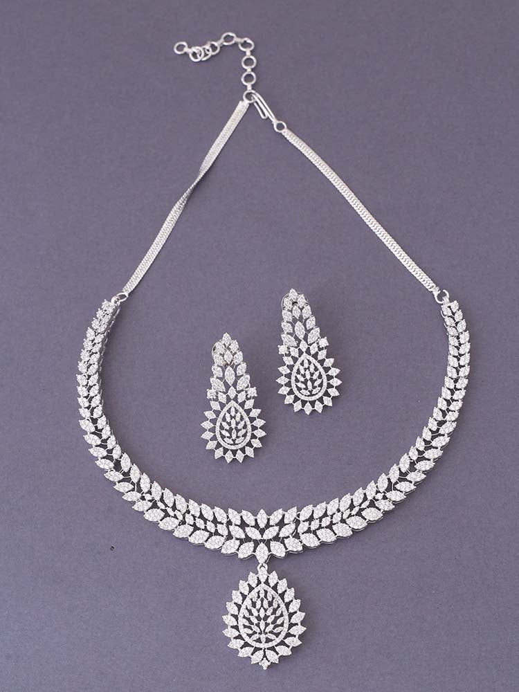 Silver Charna Zirconia Jewellery Set