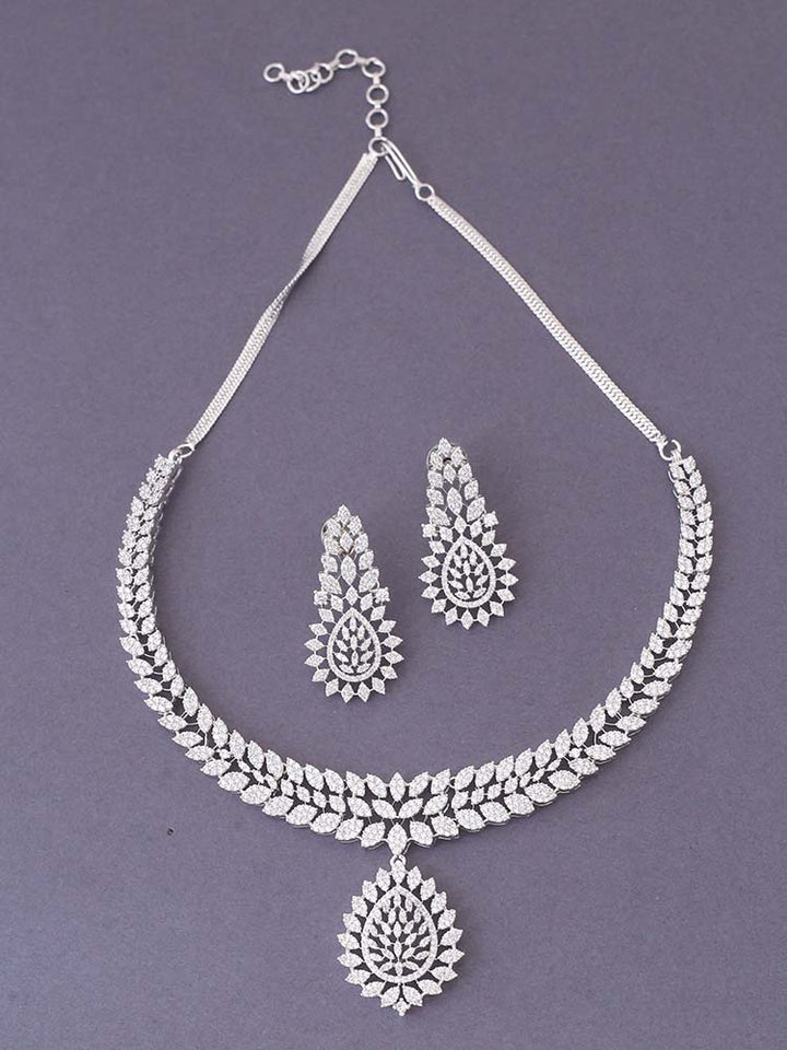 Silver Charna Zirconia Jewellery Set