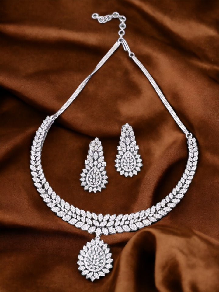 Silver Charna Zirconia Jewellery Set