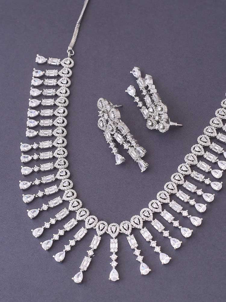 Silver Ciara Zirconia Jewellery Set