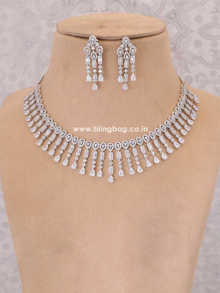 Silver Ciara Zirconia Jewellery Set