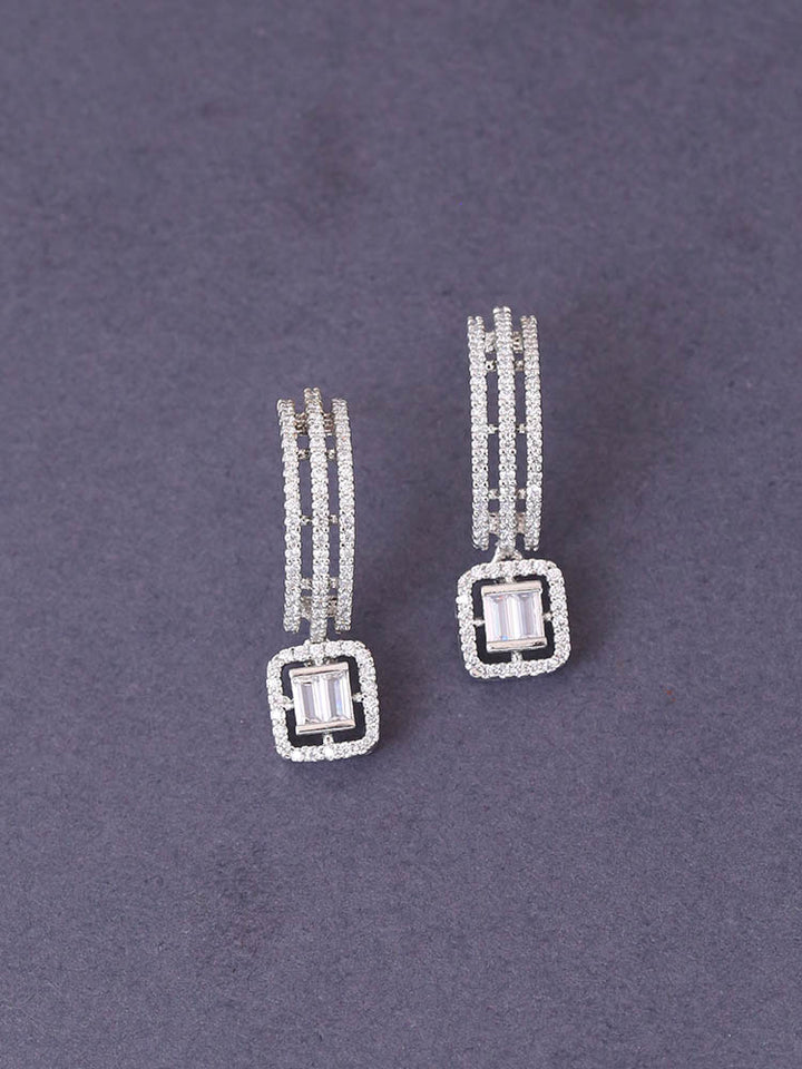 Silver Colette Zirconia Hoops