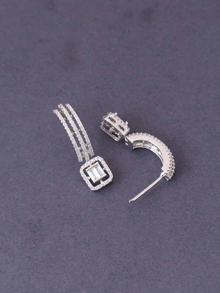 Silver Colette Zirconia Hoops