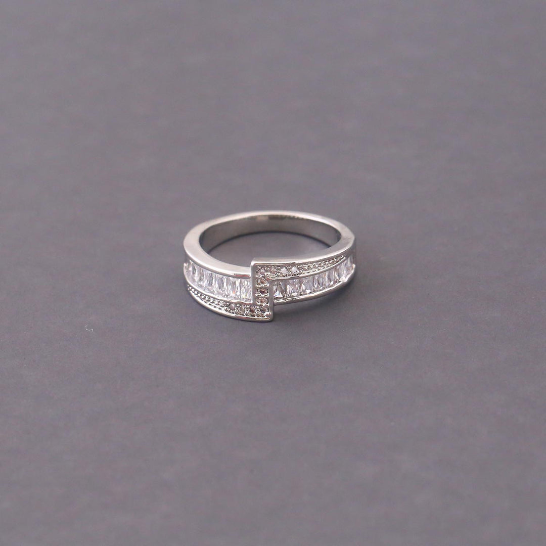 Silver Colonel Zirconia Ring