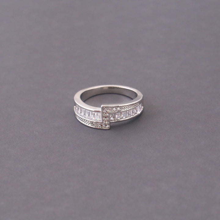 Silver Colonel Zirconia Ring