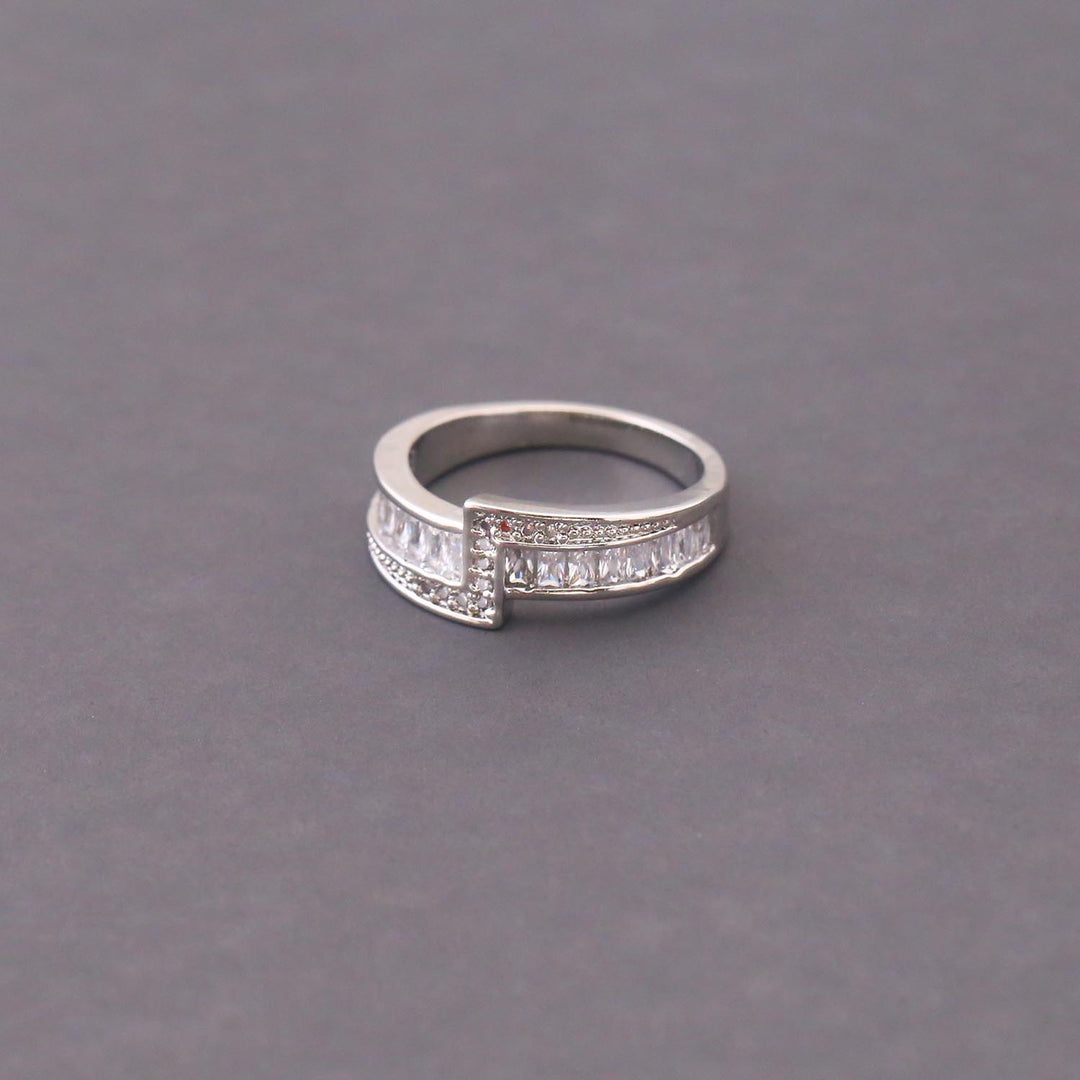 Silver Colonel Zirconia Ring