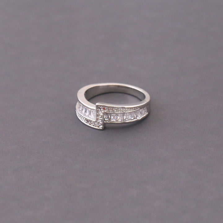 Silver Colonel Zirconia Ring