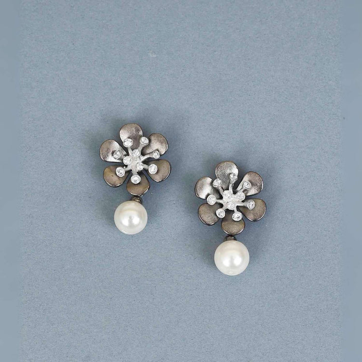 Silver Crocus Zirconia Earrings