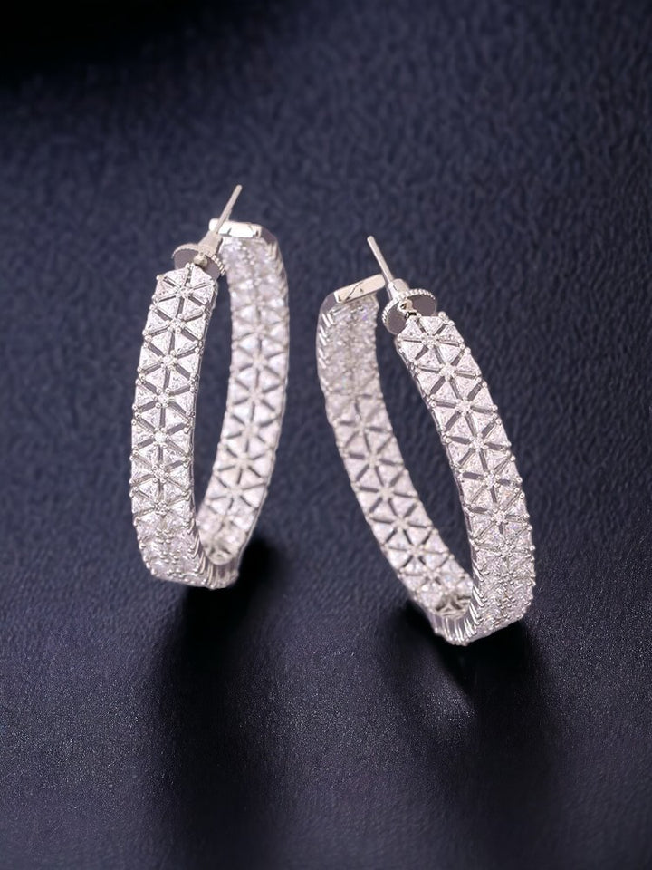 Silver Delayna Zirconia Hoops
