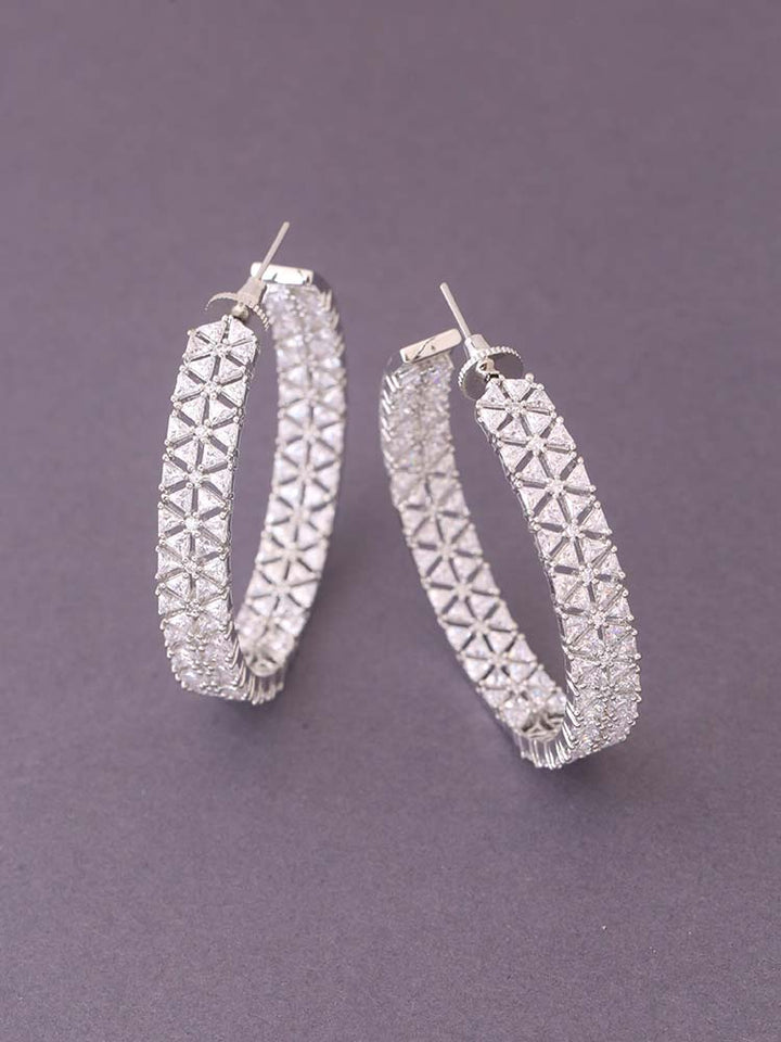 Silver Delayna Zirconia Hoops