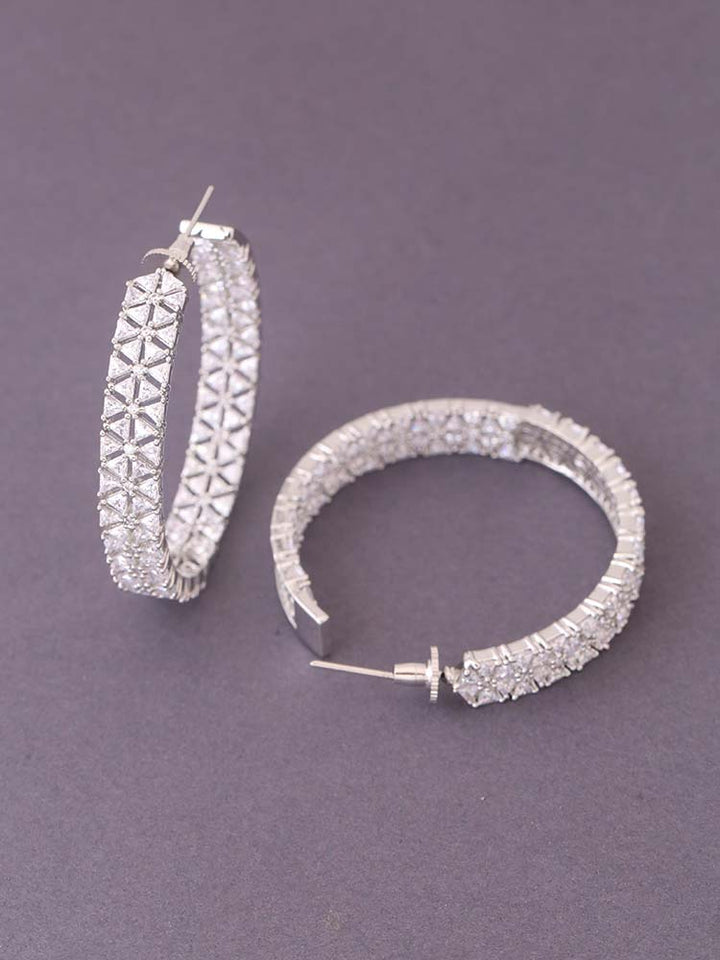 Silver Delayna Zirconia Hoops