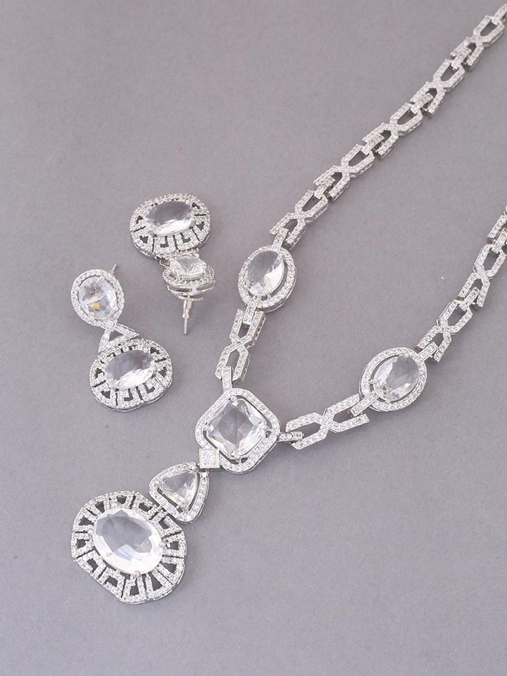 Silver Demelza Zirconia Jewellery Set