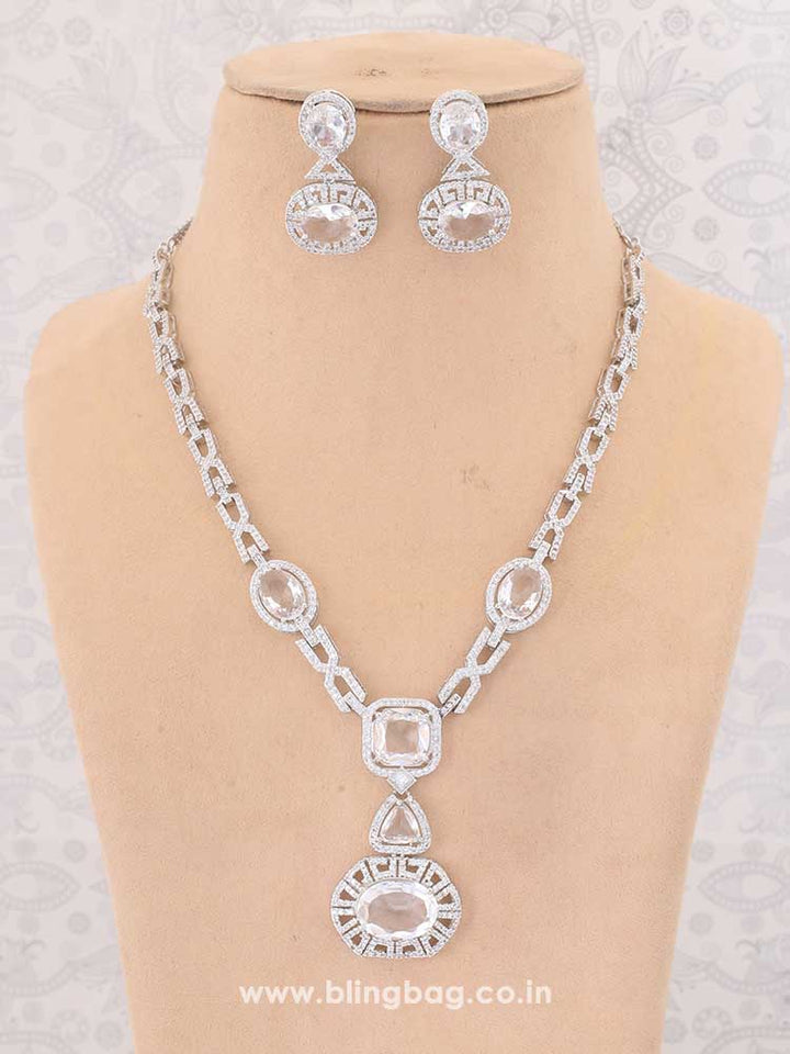 Silver Demelza Zirconia Jewellery Set