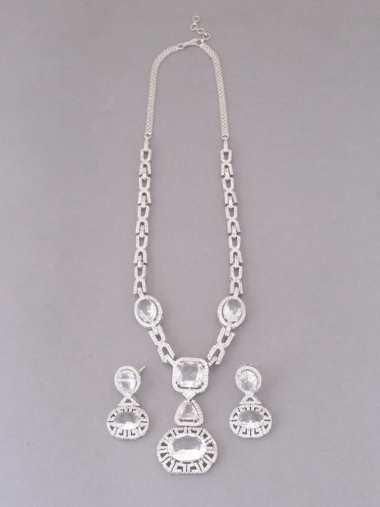 Silver Demelza Zirconia Jewellery Set