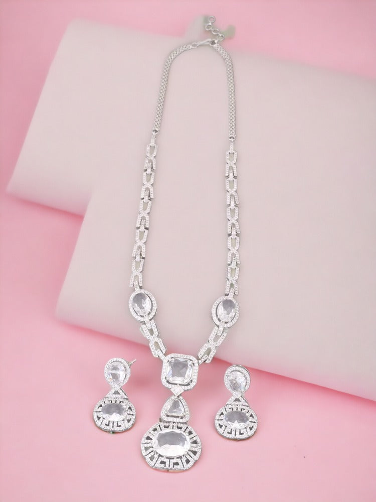 Silver Demelza Zirconia Jewellery Set