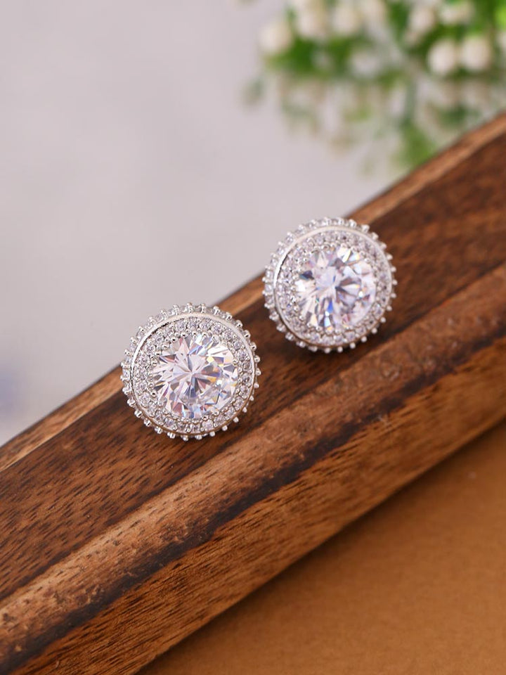 Silver Dominique Zirconia Studs