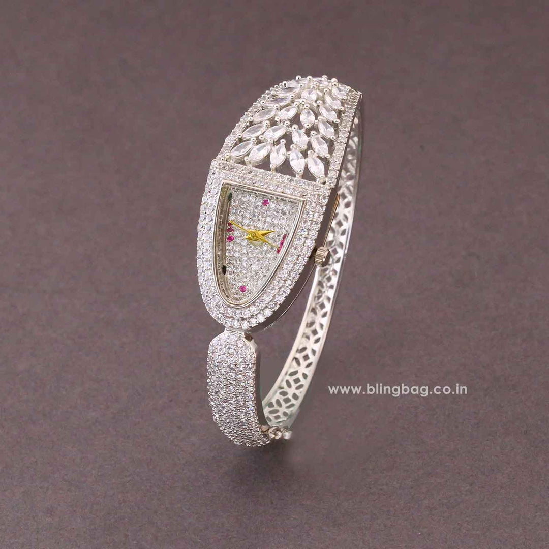 Silver Ellabella Zirconia Watch