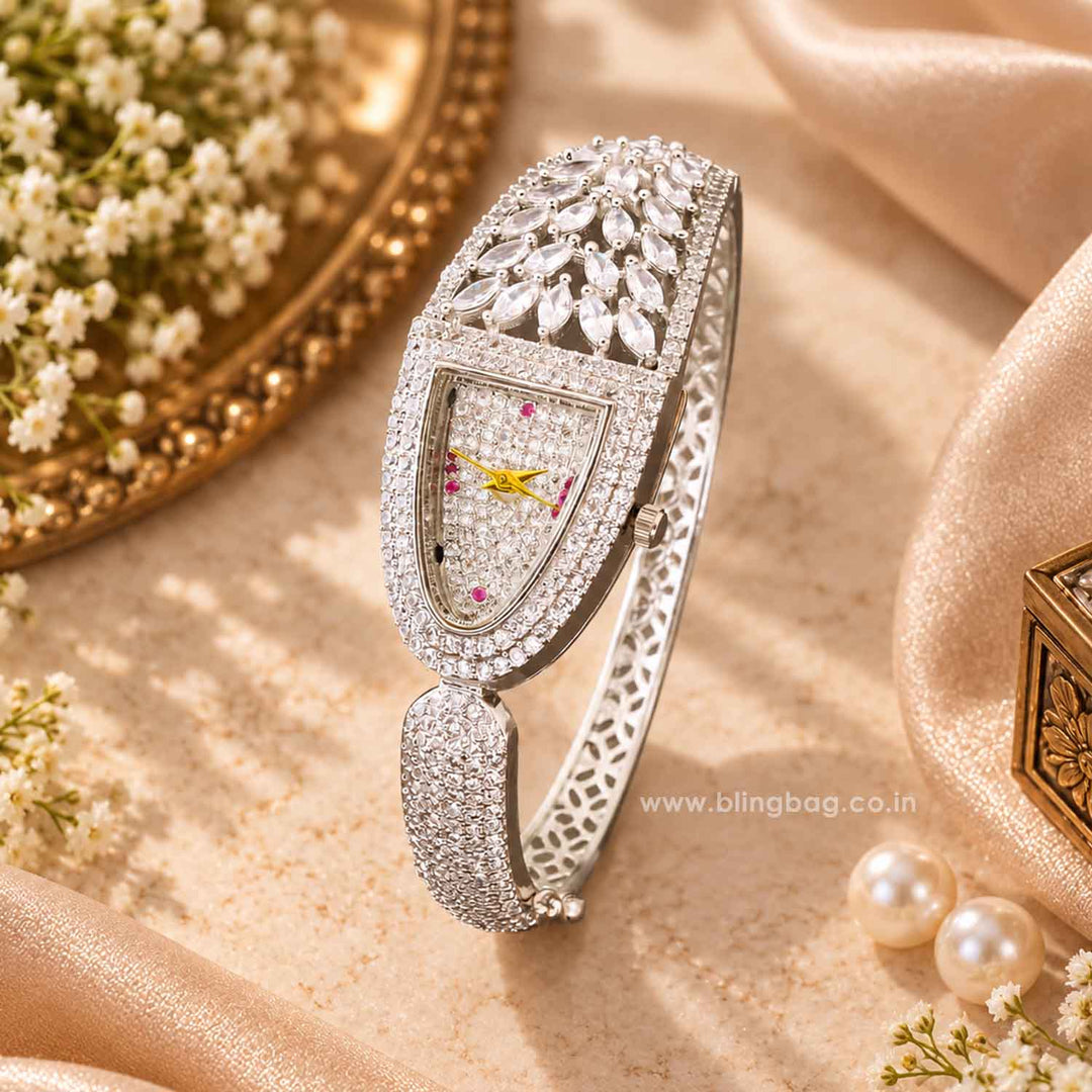 Silver Ellabella Zirconia Watch